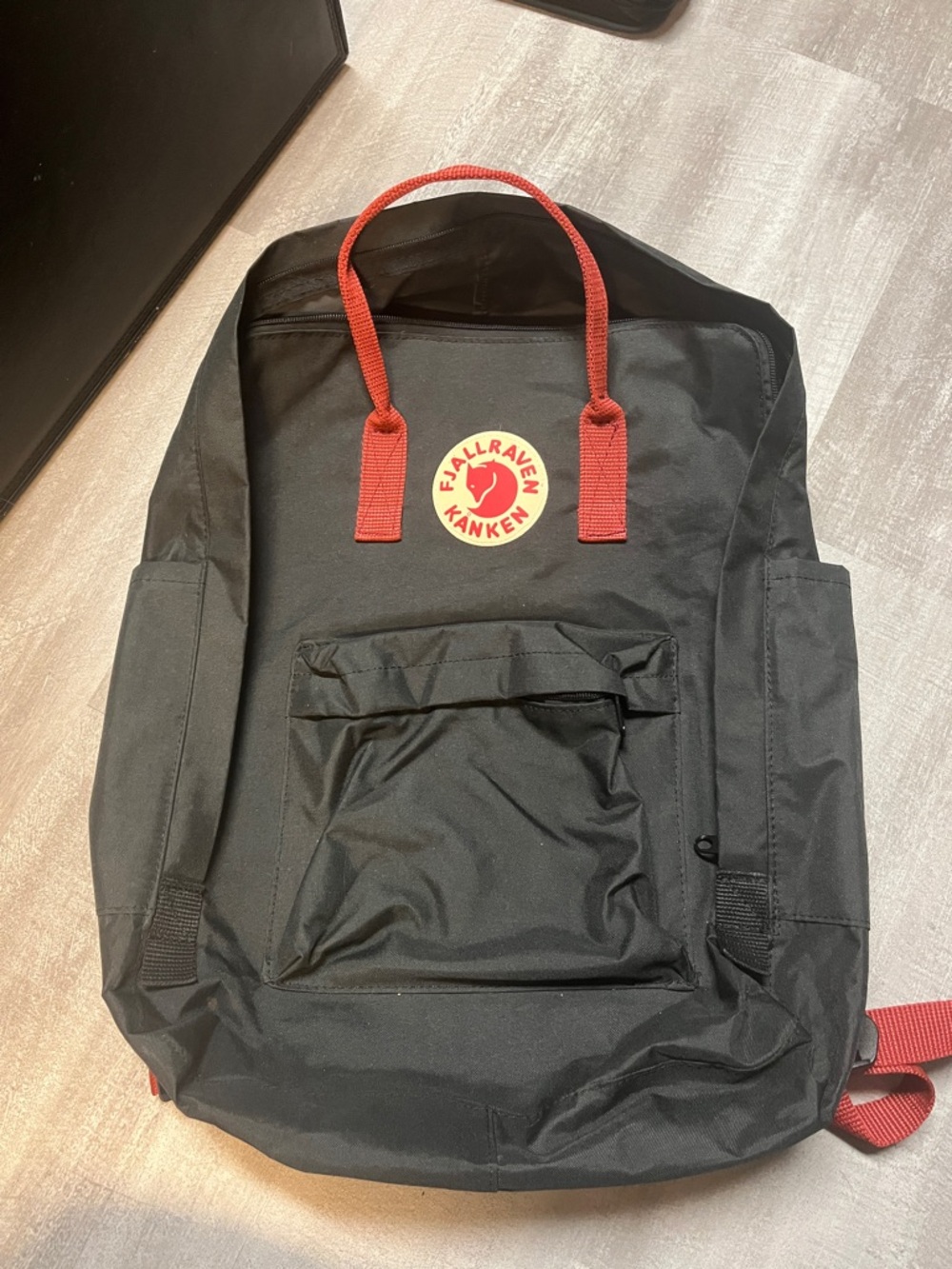 Fjallraven Kanken Black and Red Backpack - Large Size - Like New